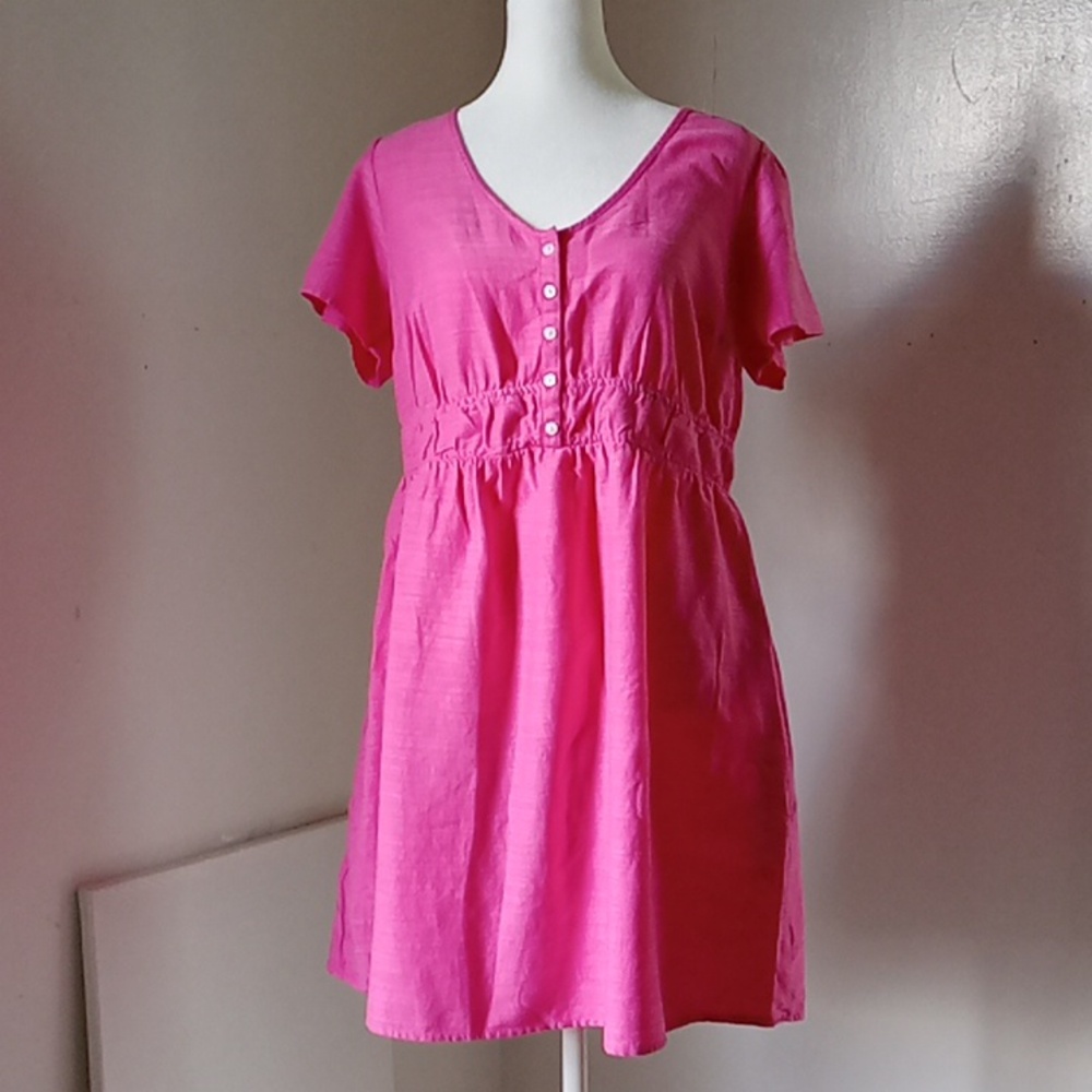 Isabel Maternity Dress Popover Pink  V-Neck Size S